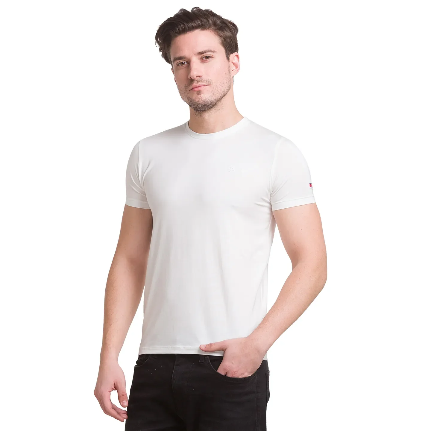 White Regular Fit Men's Short Sleeves T-Shirt by Being Human Clothing - Image 5