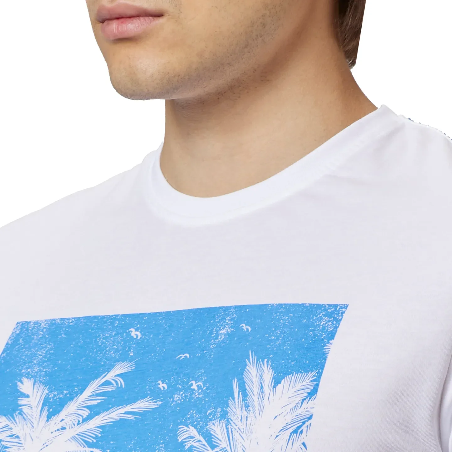 White Regular Fit Round Neck Men's T-Shirt by Being Human Clothing - Image 4