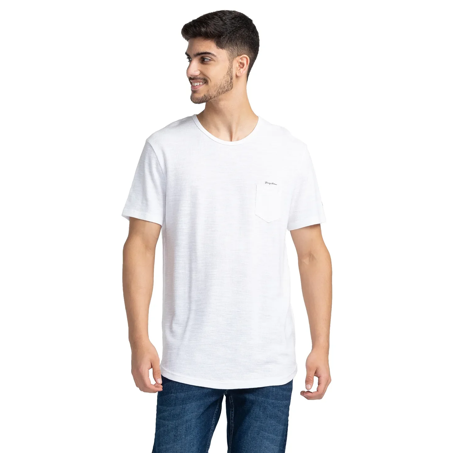 White Regular Fit Men's Short Sleeves T-Shirt by Being Human Clothing