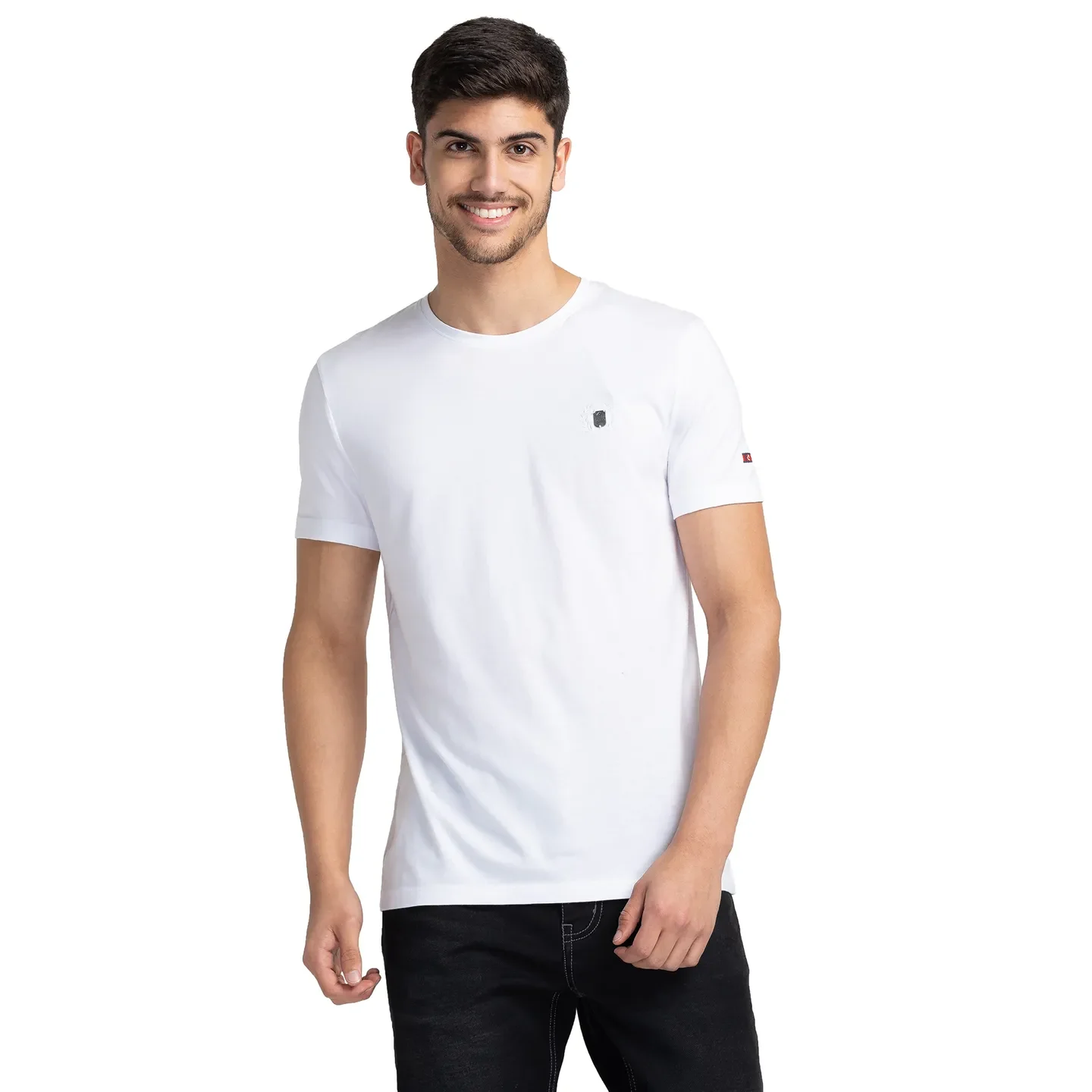 White Regular Fit Men's Short Sleeves T-Shirt by Being Human Clothing