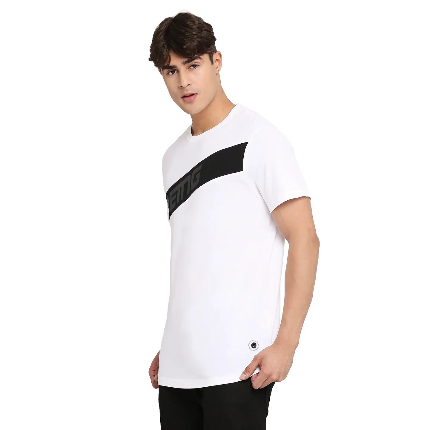 White Regular Fit Round Neck Men's T-Shirt by Being Human Clothing - Image 2