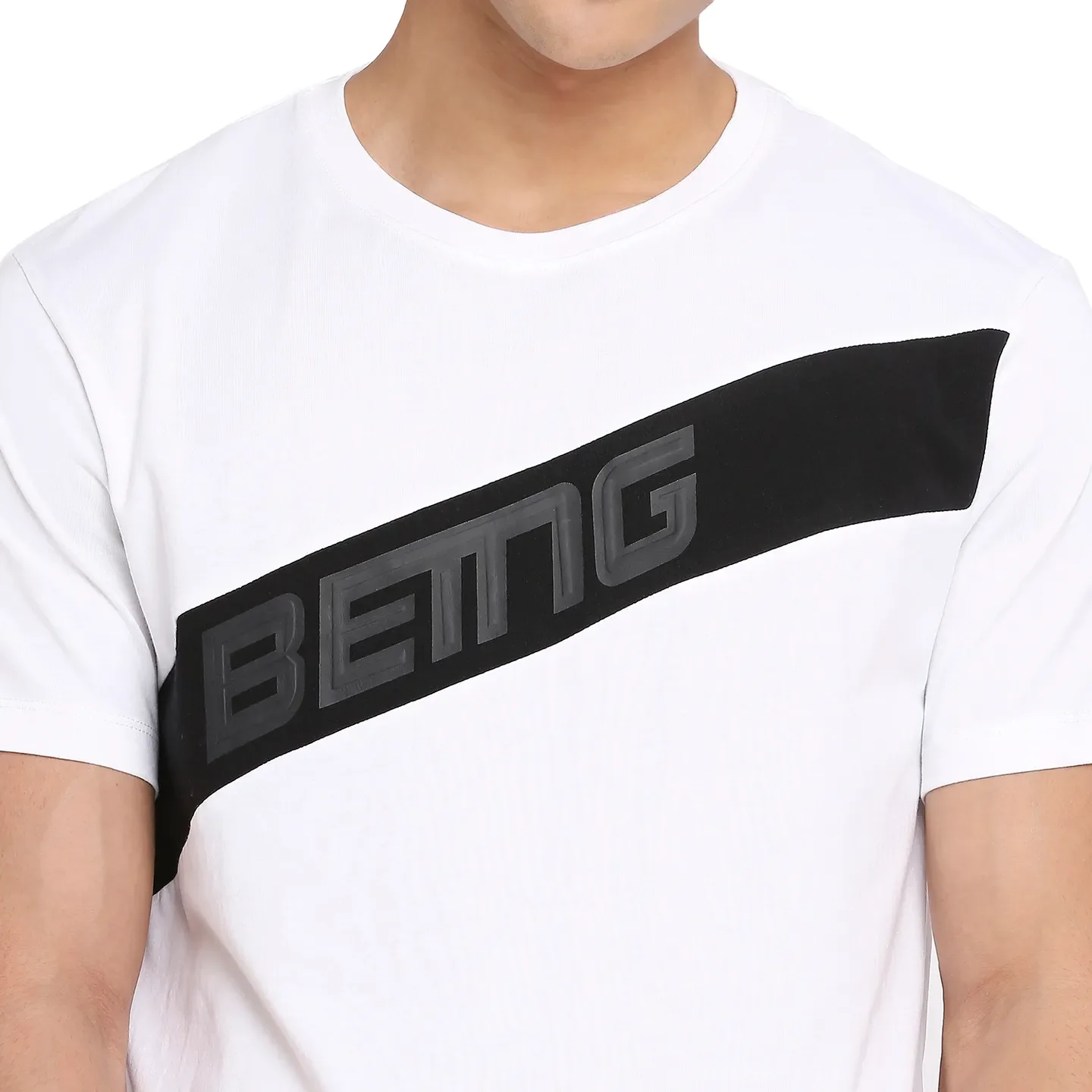 White Regular Fit Round Neck Men's T-Shirt by Being Human Clothing - Image 5