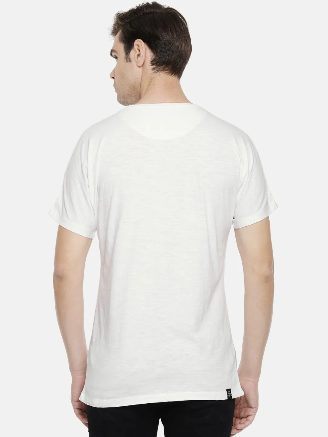 White Regular Fit Men's Short Sleeves T-Shirt by Being Human Clothing - Image 3
