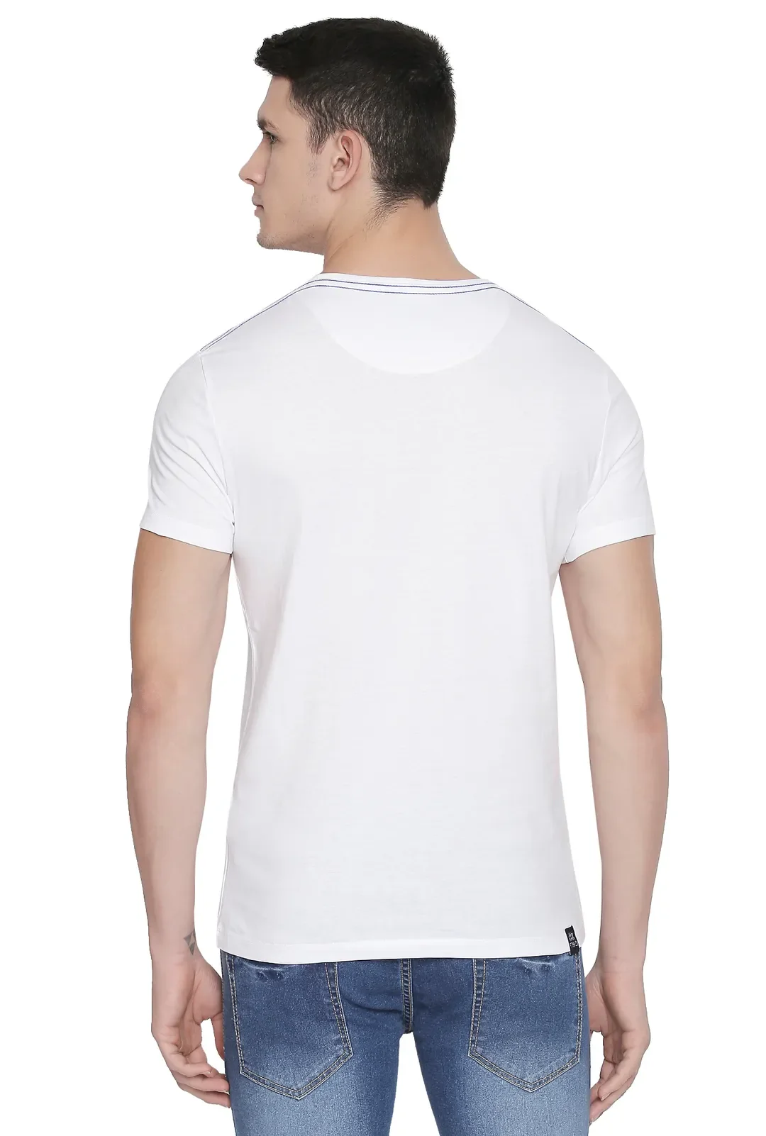 White Regular Fit Men's Short Sleeves T-Shirt by Being Human Clothing - Image 4