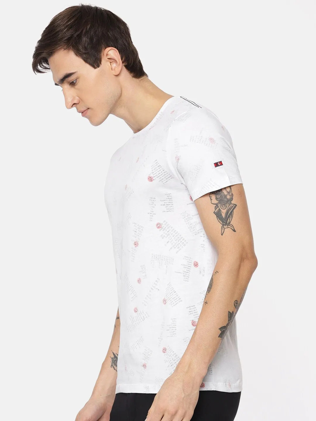 White Regular Fit Men's Short Sleeves T-Shirt by Being Human Clothing - Image 2