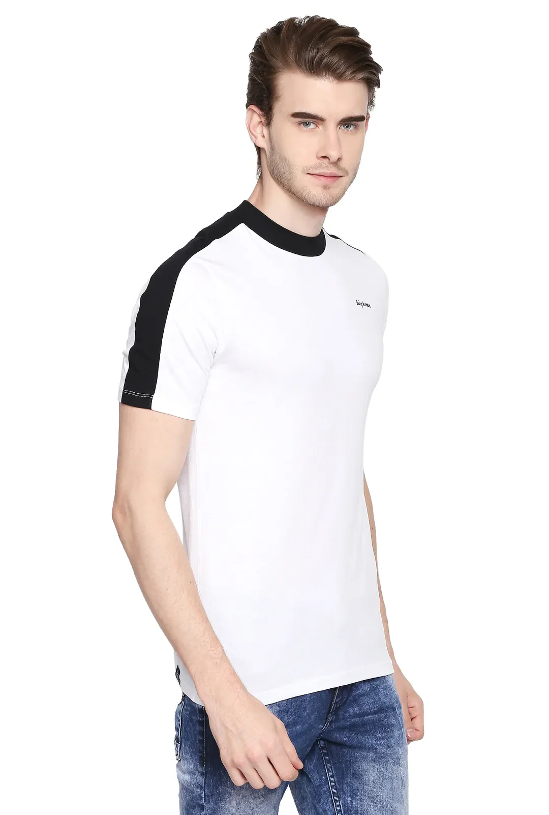 White Regular Fit Men's Short Sleeves T-Shirt by Being Human Clothing - Image 2