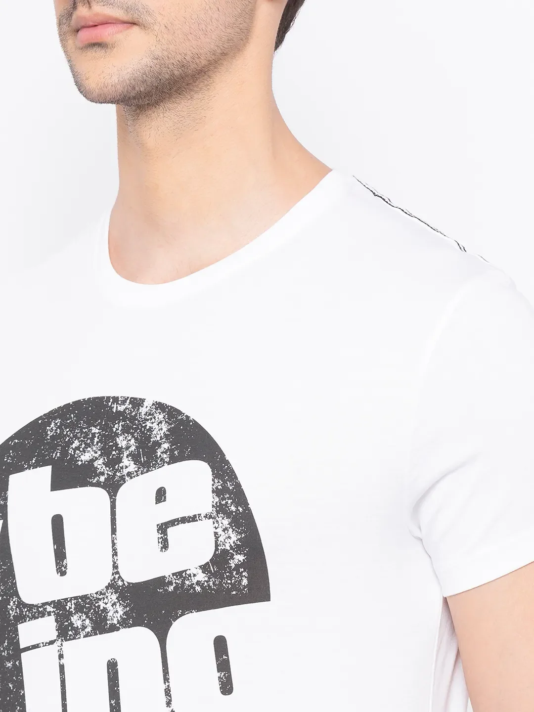 White Regular Fit Men's Short Sleeves T-Shirt by Being Human Clothing - Image 4