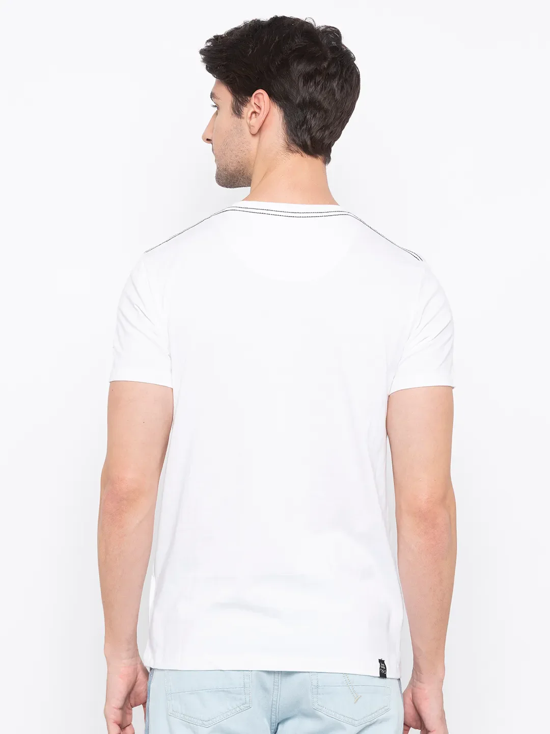 White Regular Fit Men's Short Sleeves T-Shirt by Being Human Clothing - Image 3
