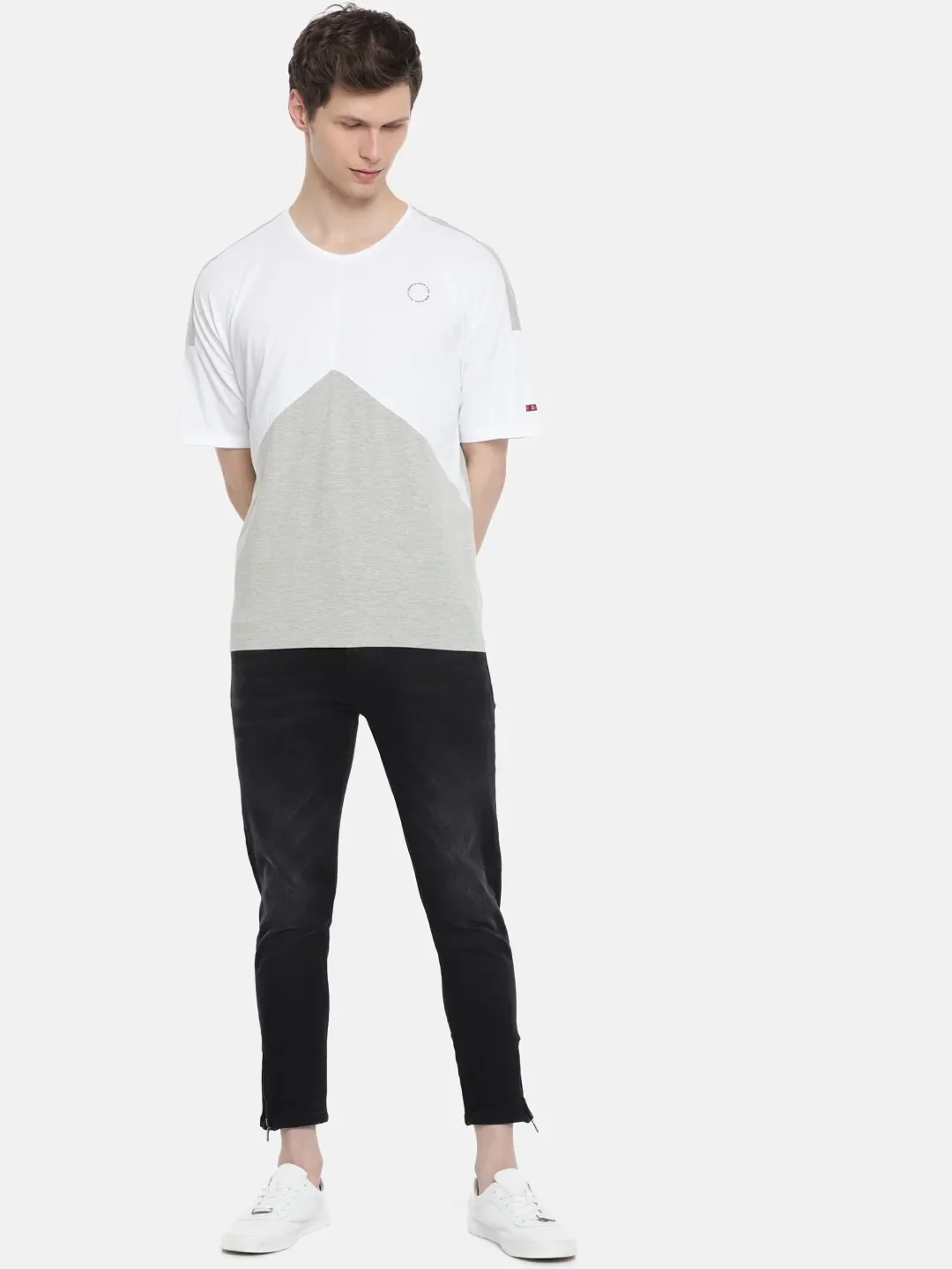 White Regular Fit Round Neck Men's T-Shirt by Being Human Clothing - Image 4