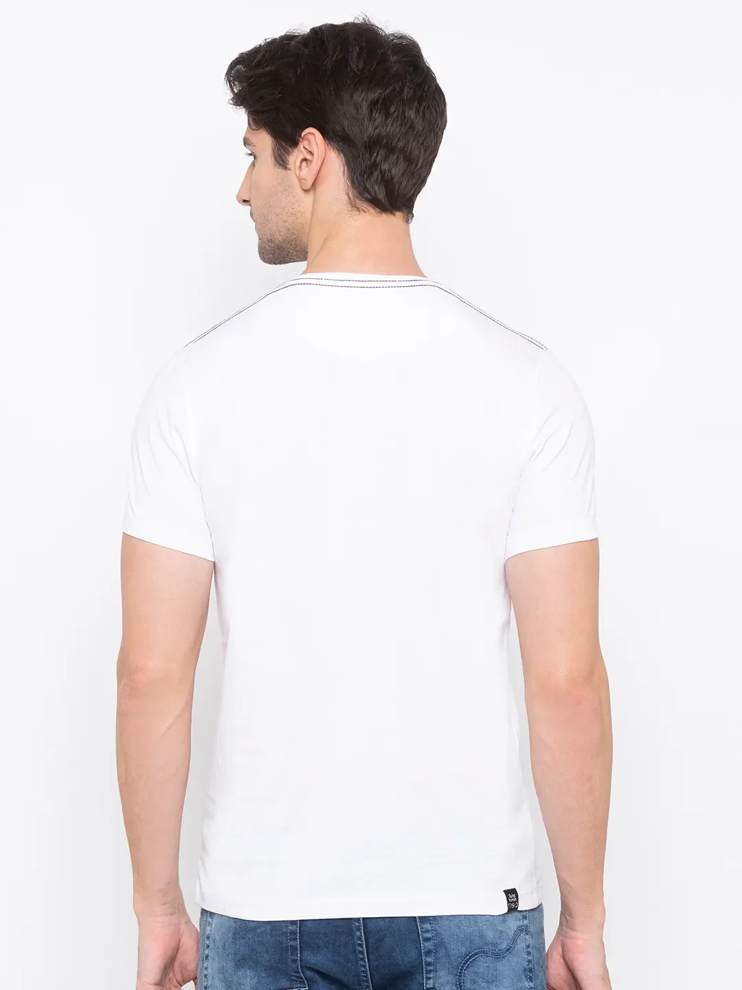 White Regular Fit Men's Short Sleeves T-Shirt by Being Human Clothing - Image 2