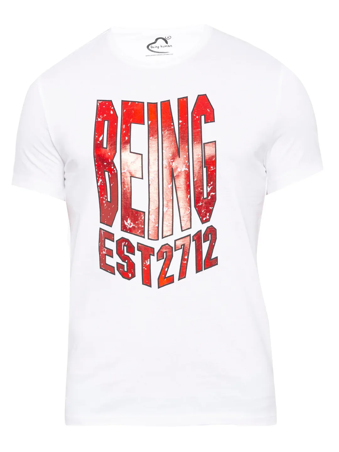 White Regular Fit Men's Short Sleeves T-Shirt by Being Human Clothing - Image 6