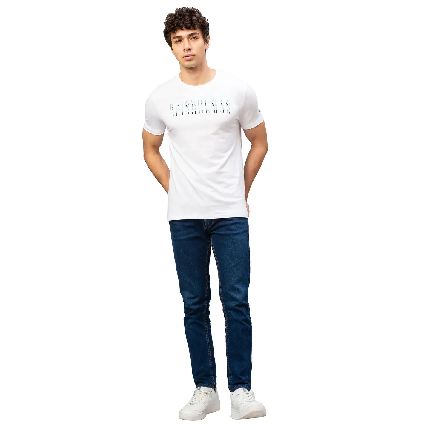 White Regular Fit Men's Short Sleeves T-Shirt by Being Human Clothing - Image 2