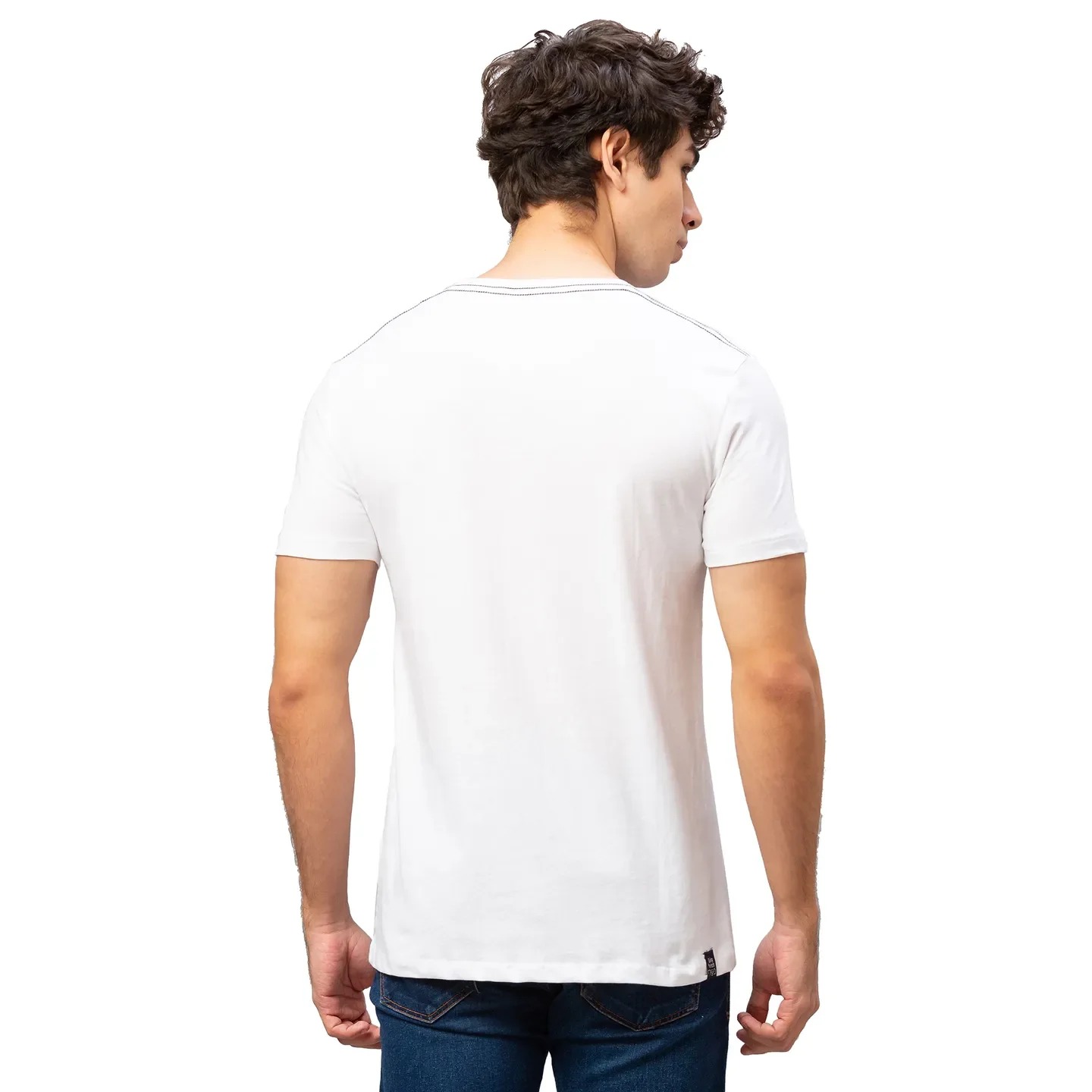 White Regular Fit Men's Short Sleeves T-Shirt by Being Human Clothing - Image 3