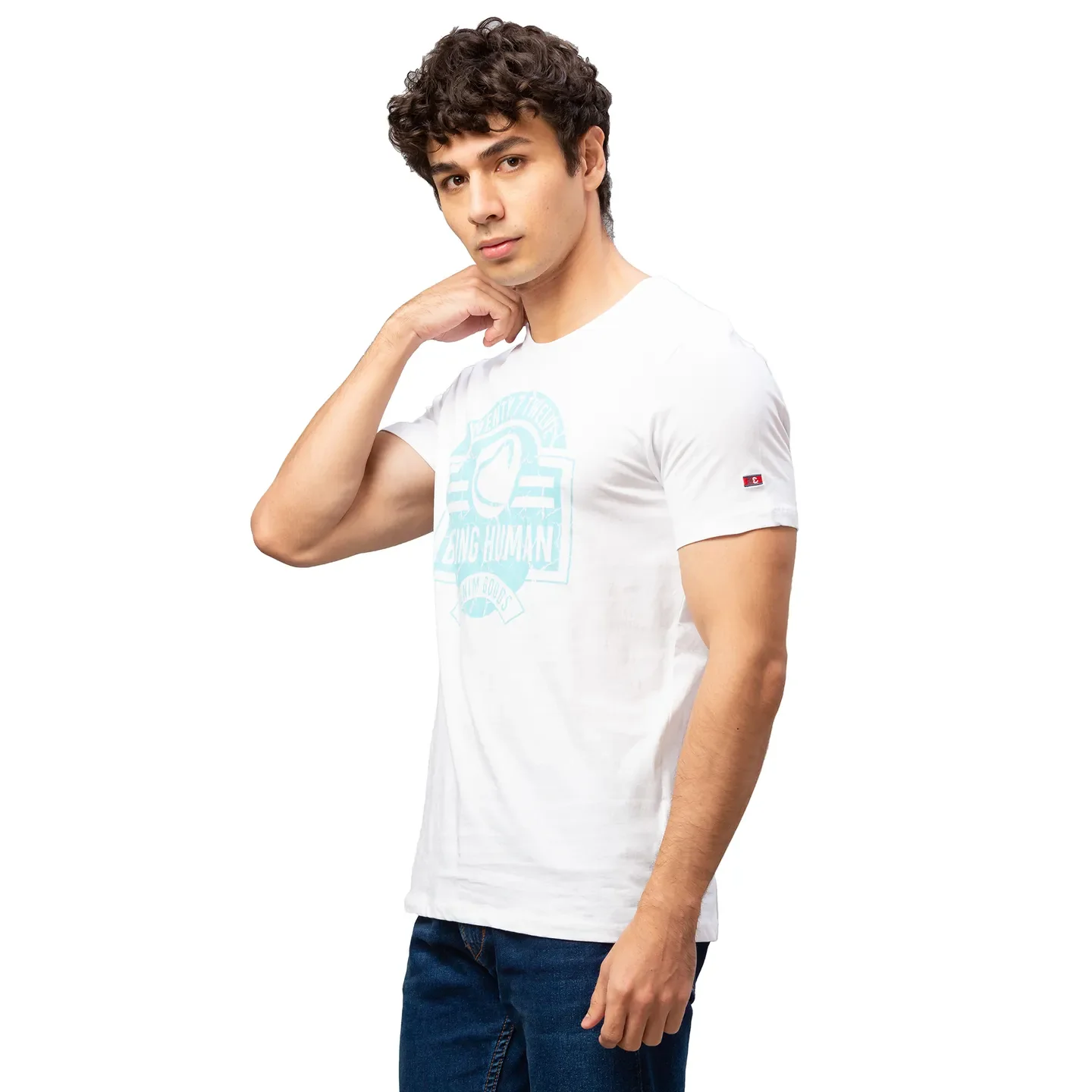 White Regular Fit Men's Short Sleeves T-Shirt by Being Human Clothing - Image 4