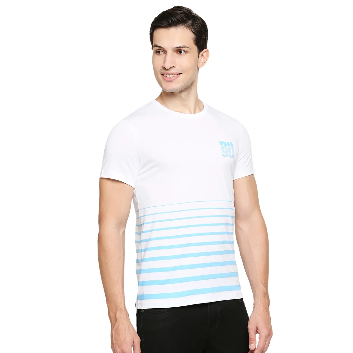 White Regular Fit Men's Short Sleeves T-Shirt by Being Human Clothing - Image 3