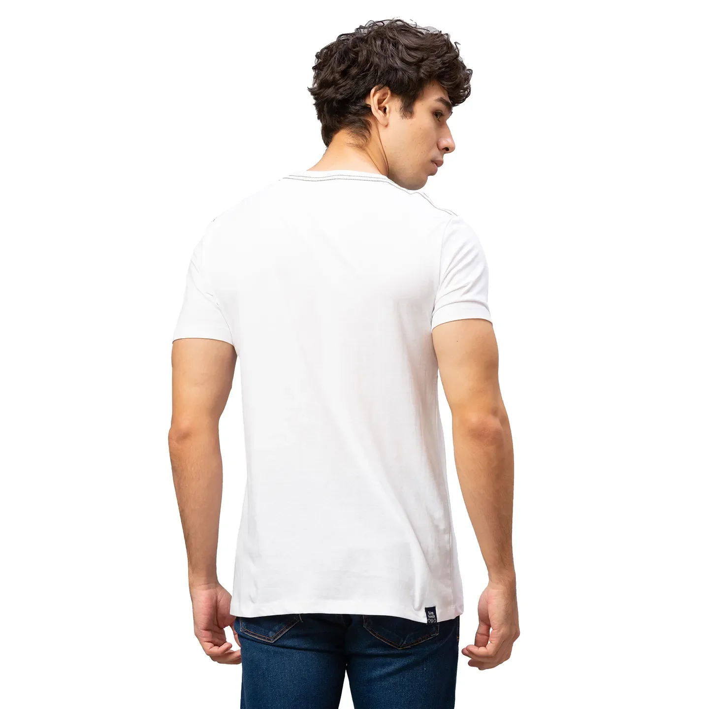 White Regular Fit Men's Short Sleeves T-Shirt by Being Human Clothing - Image 3