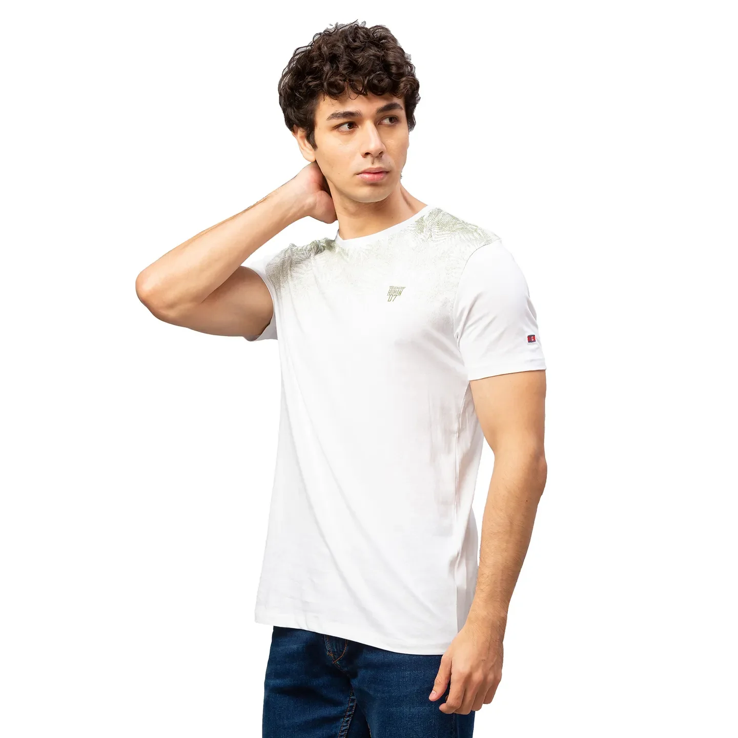 White Regular Fit Men's Short Sleeves T-Shirt by Being Human Clothing - Image 4
