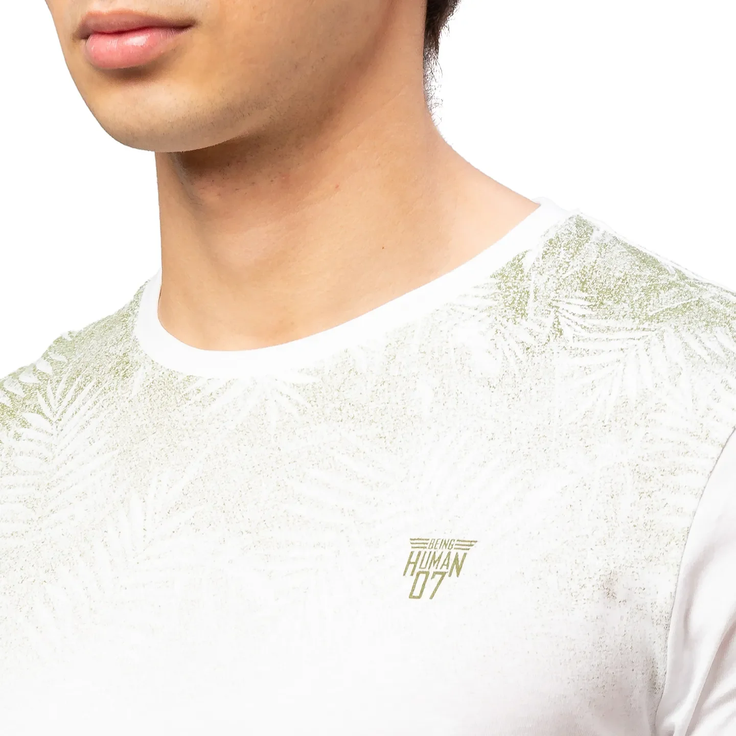 White Regular Fit Men's Short Sleeves T-Shirt by Being Human Clothing - Image 5