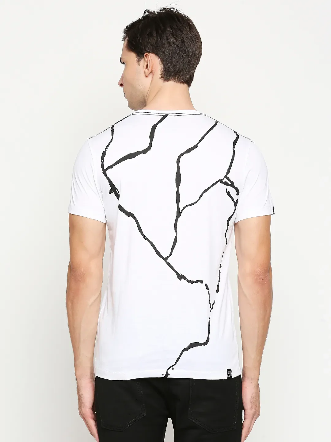White Regular Fit Men's Short Sleeves T-Shirt by Being Human Clothing - Image 3