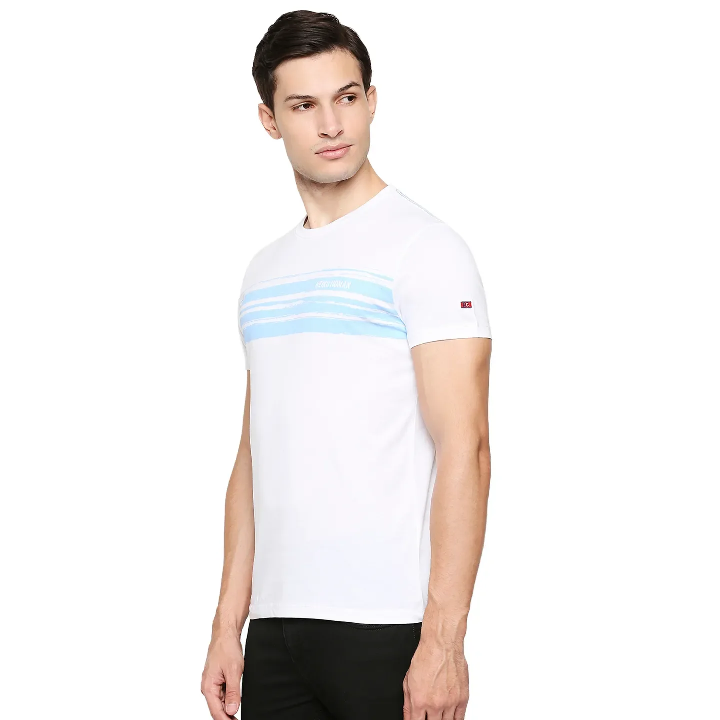 White Regular Fit Men's Short Sleeves T-Shirt by Being Human Clothing - Image 2
