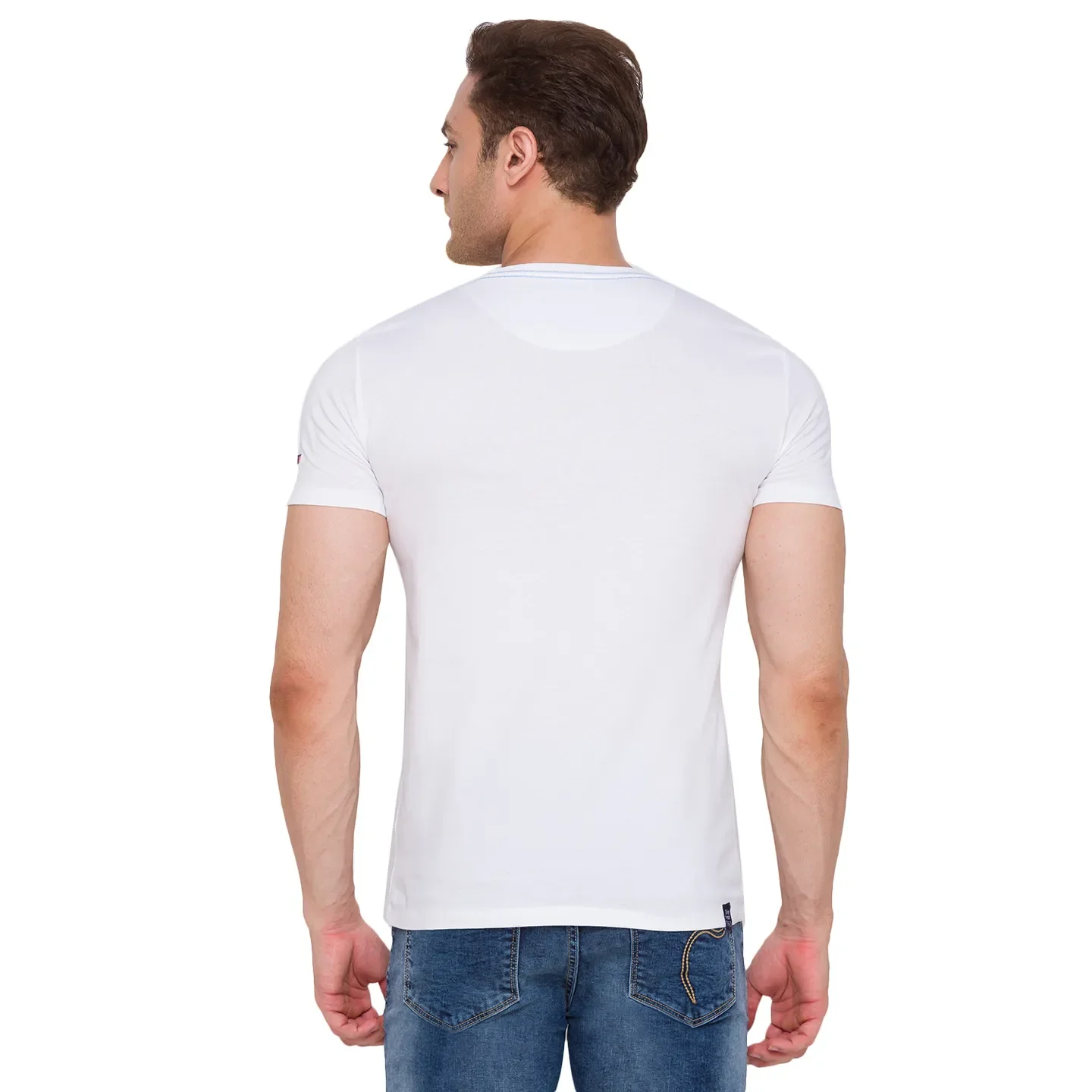 White Regular Fit Men's Short Sleeves T-Shirt by Being Human Clothing - Image 3
