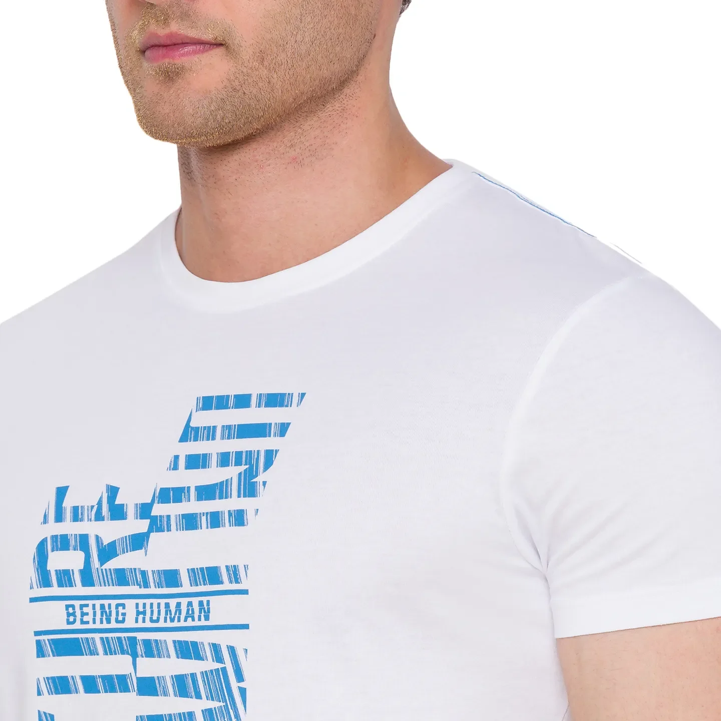 White Regular Fit Men's Short Sleeves T-Shirt by Being Human Clothing - Image 3