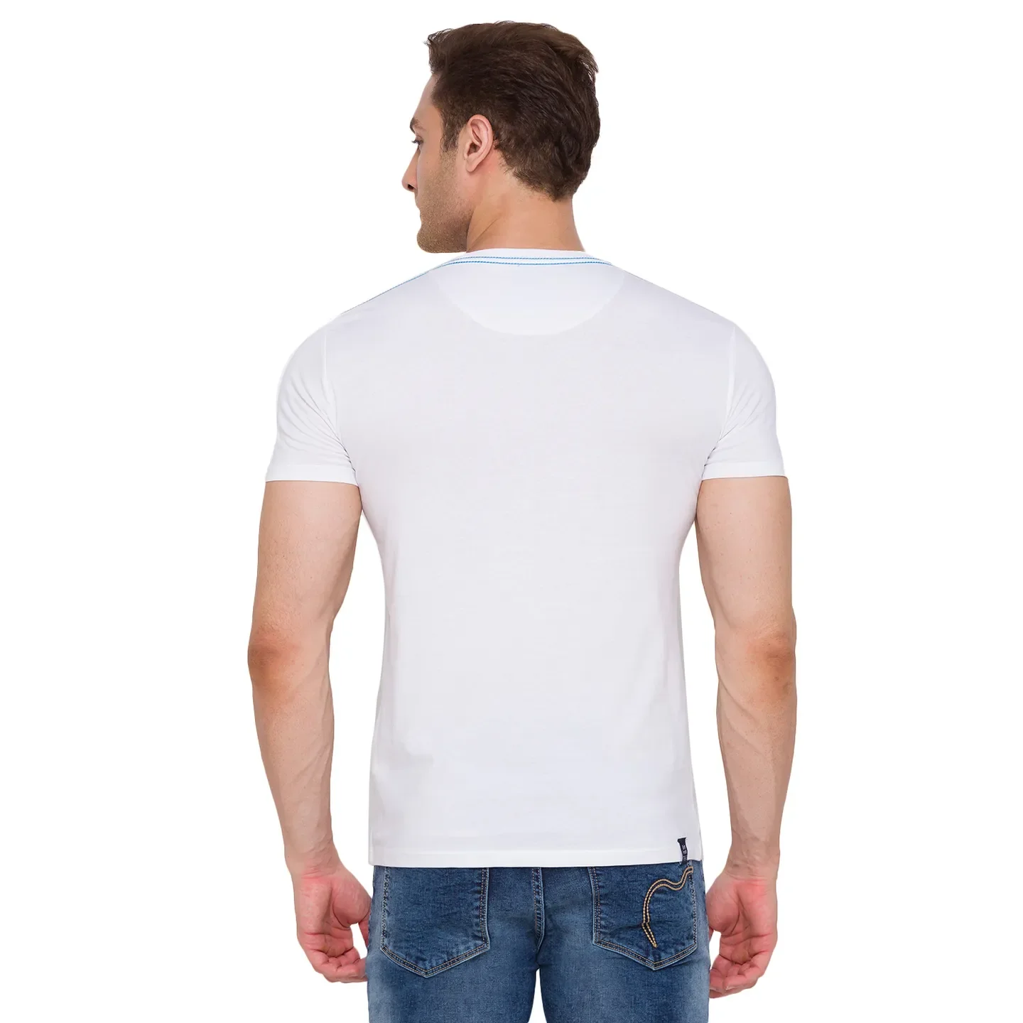 White Regular Fit Men's Short Sleeves T-Shirt by Being Human Clothing - Image 3