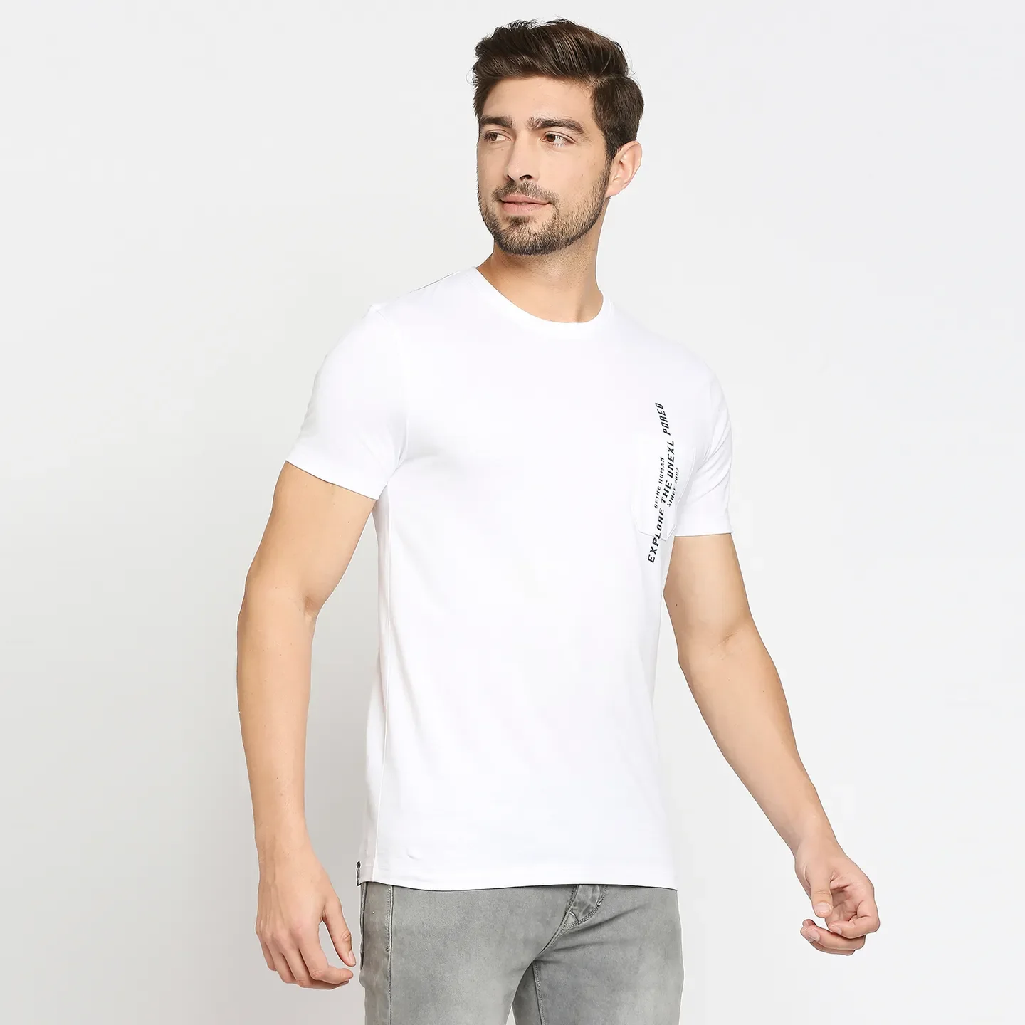 White Regular Fit Men's Short Sleeves T-Shirt by Being Human Clothing - Image 3
