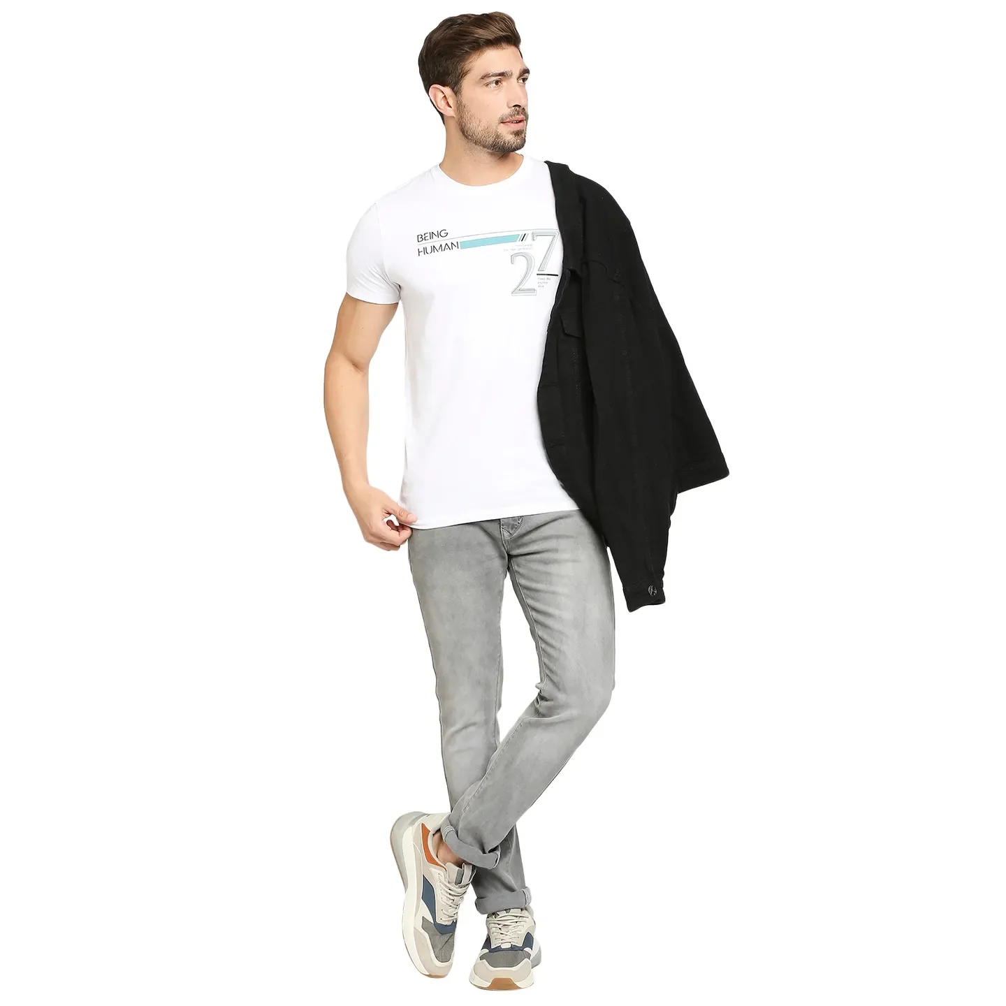 White Regular Fit Men's Short Sleeves T-Shirt by Being Human Clothing - Image 5