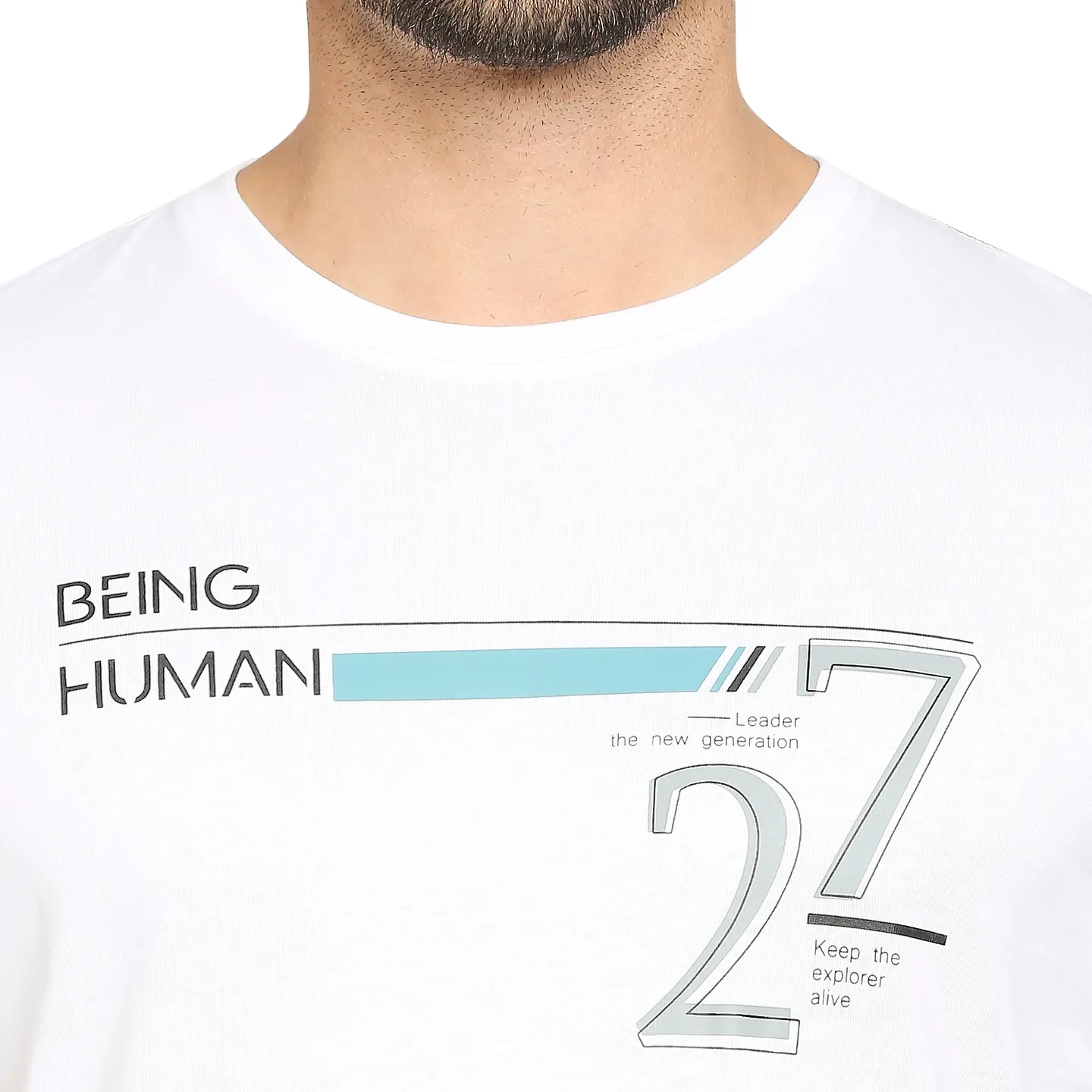 White Regular Fit Men's Short Sleeves T-Shirt by Being Human Clothing - Image 6