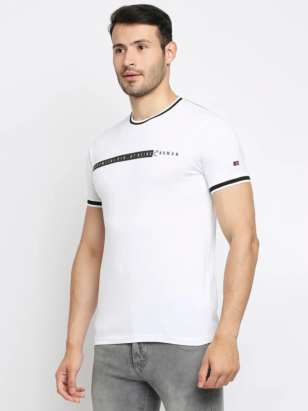 White Regular Fit Men's Short Sleeves T-Shirt by Being Human Clothing - Image 10