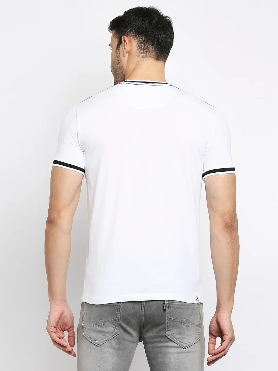 White Regular Fit Men's Short Sleeves T-Shirt by Being Human Clothing - Image 8