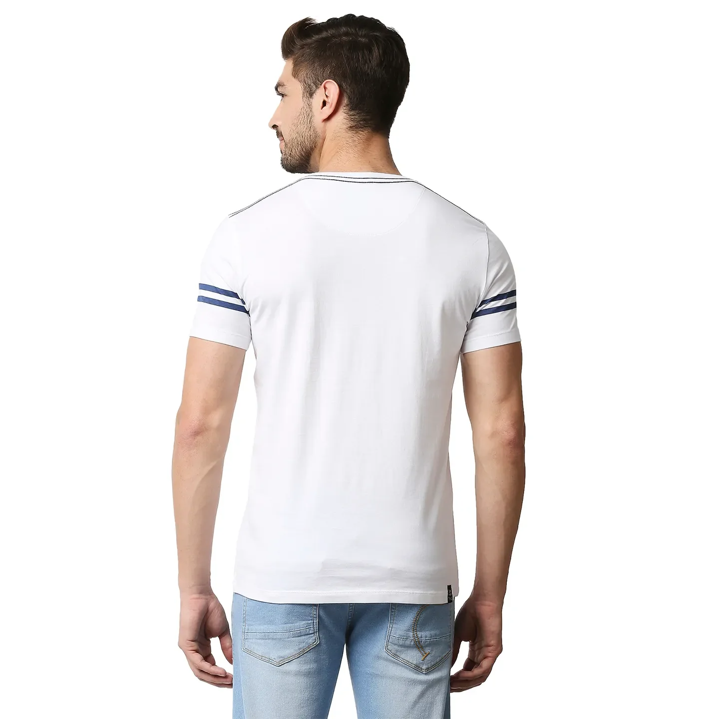White Regular Fit Men's Short Sleeves T-Shirt by Being Human Clothing - Image 4