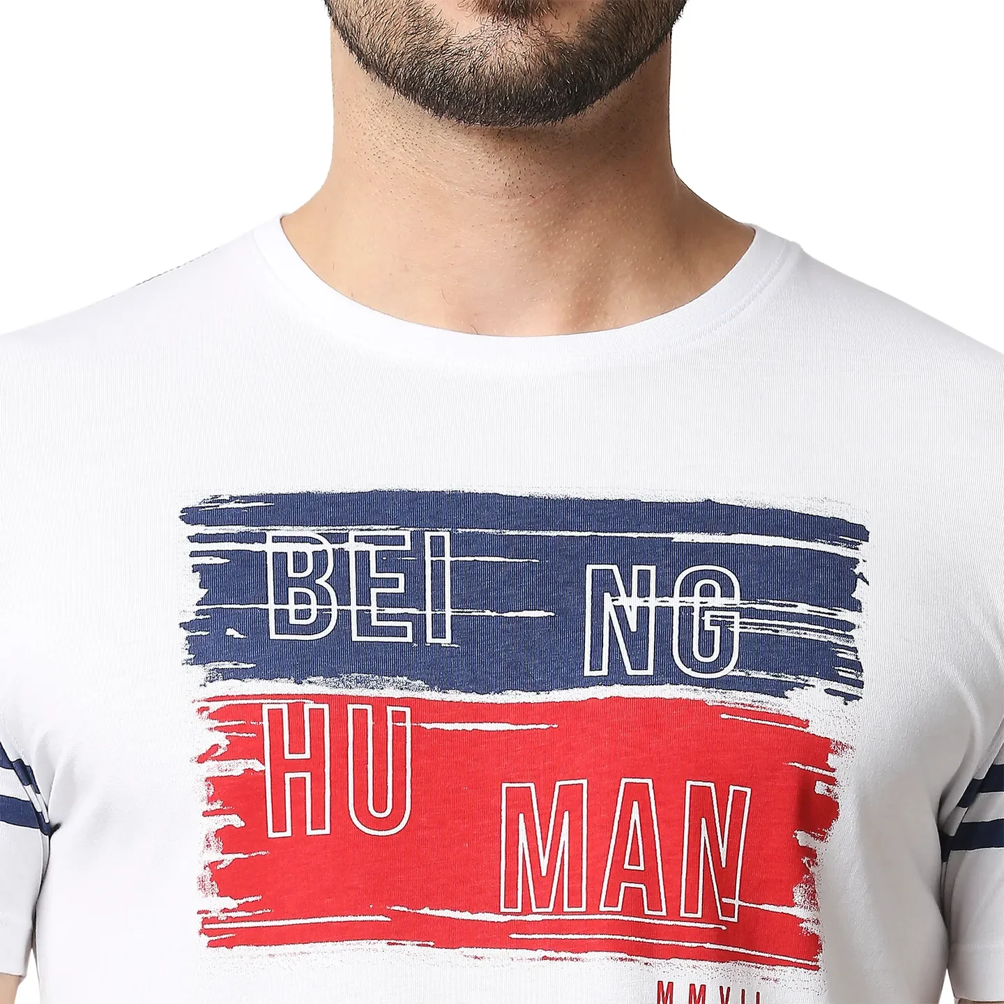 White Regular Fit Men's Short Sleeves T-Shirt by Being Human Clothing - Image 5