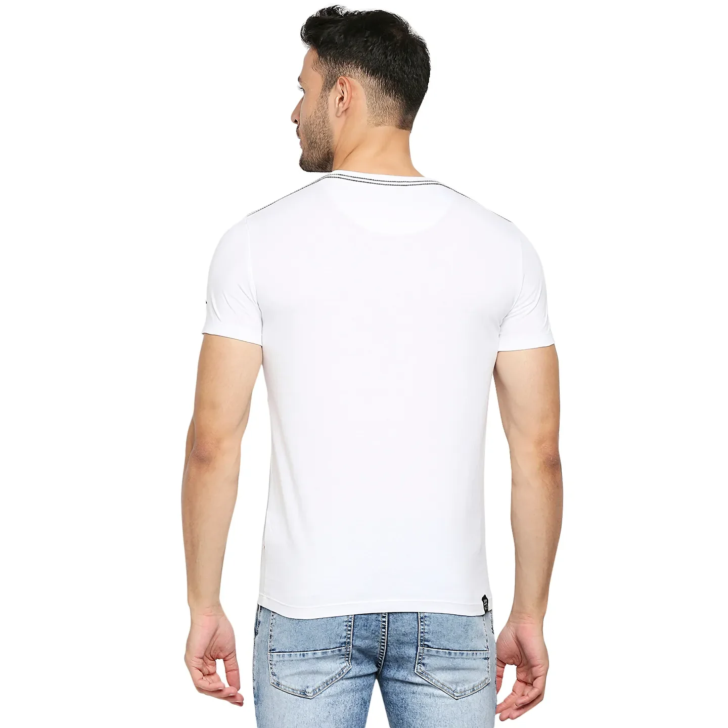 White Regular Fit Men's Short Sleeves T-Shirt by Being Human Clothing - Image 4