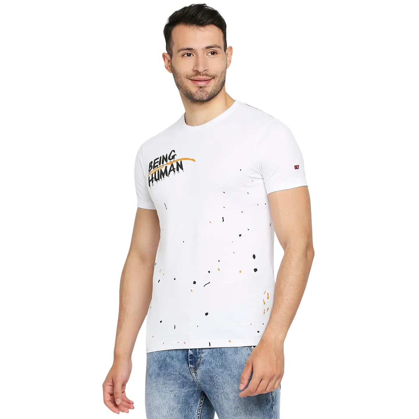 White Regular Fit Men's Short Sleeves T-Shirt by Being Human Clothing - Image 9