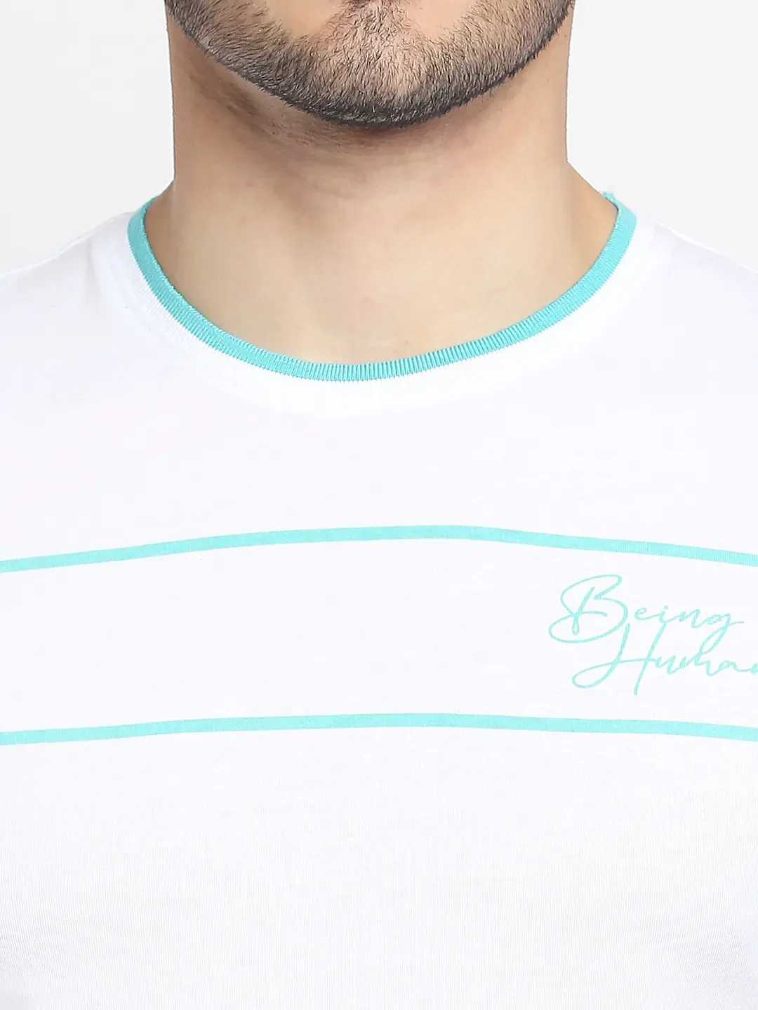 White Regular Fit Men's Short Sleeves T-Shirt by Being Human Clothing - Image 2