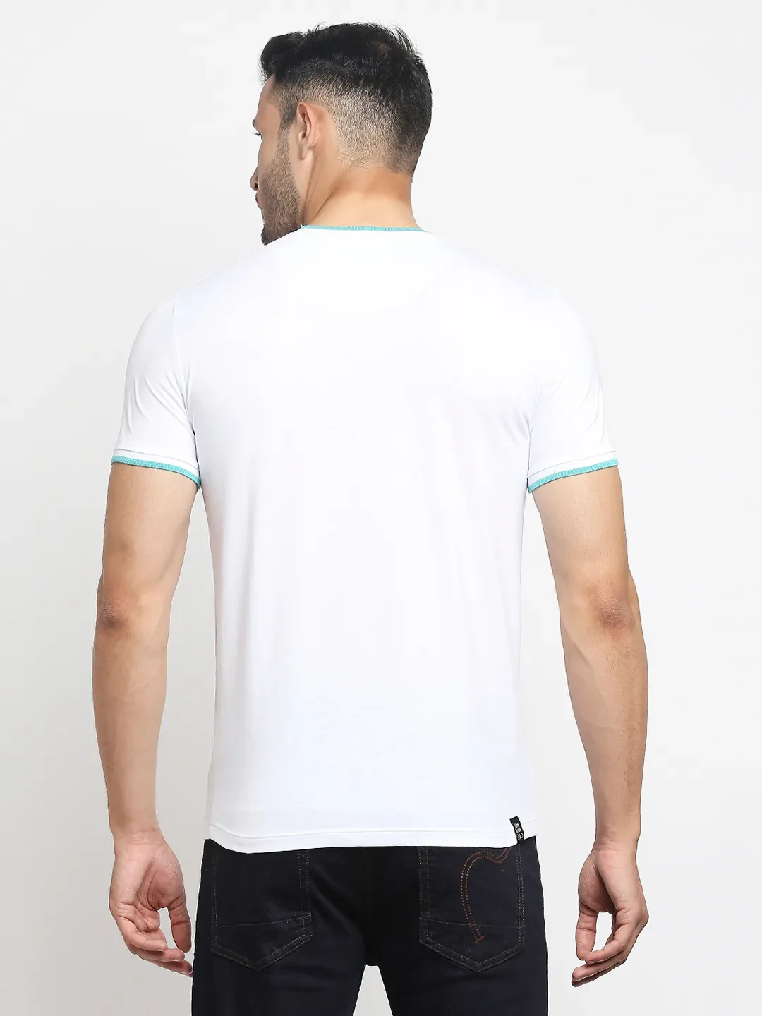 White Regular Fit Men's Short Sleeves T-Shirt by Being Human Clothing - Image 3