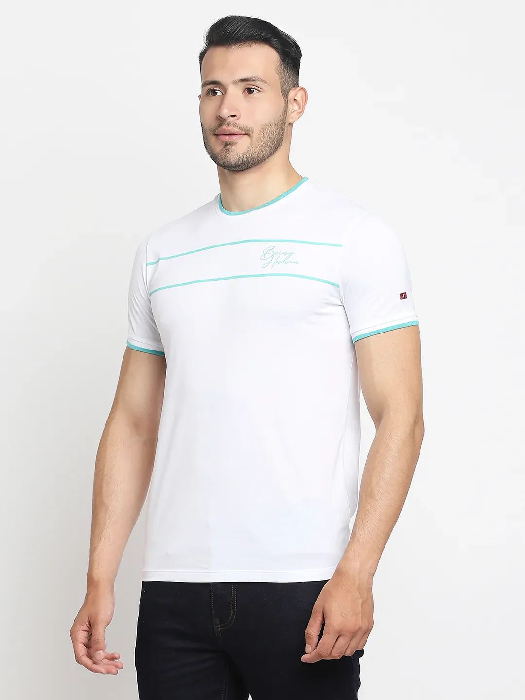 White Regular Fit Men's Short Sleeves T-Shirt by Being Human Clothing - Image 5