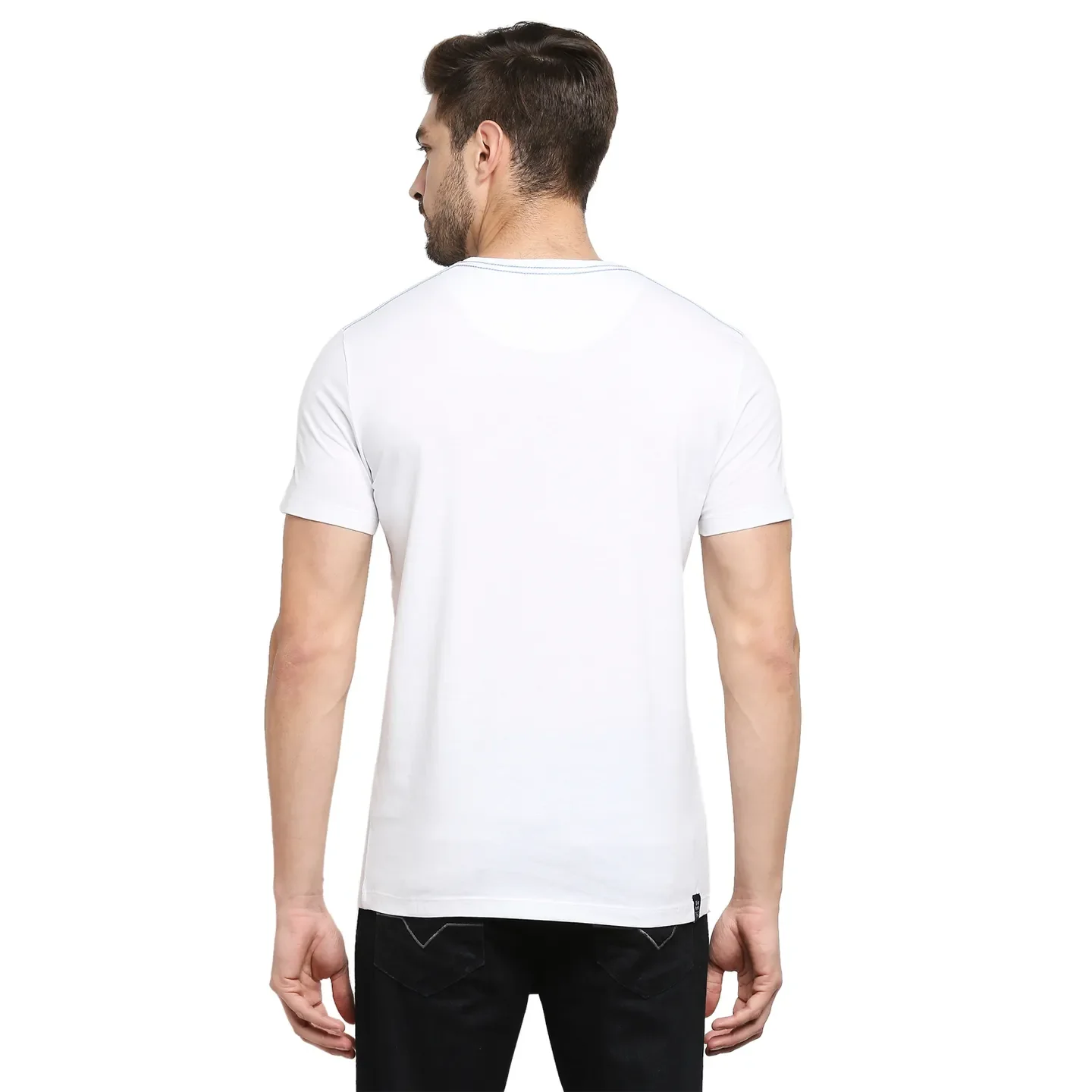 White Regular Fit Men's Short Sleeves T-Shirt by Being Human Clothing - Image 4