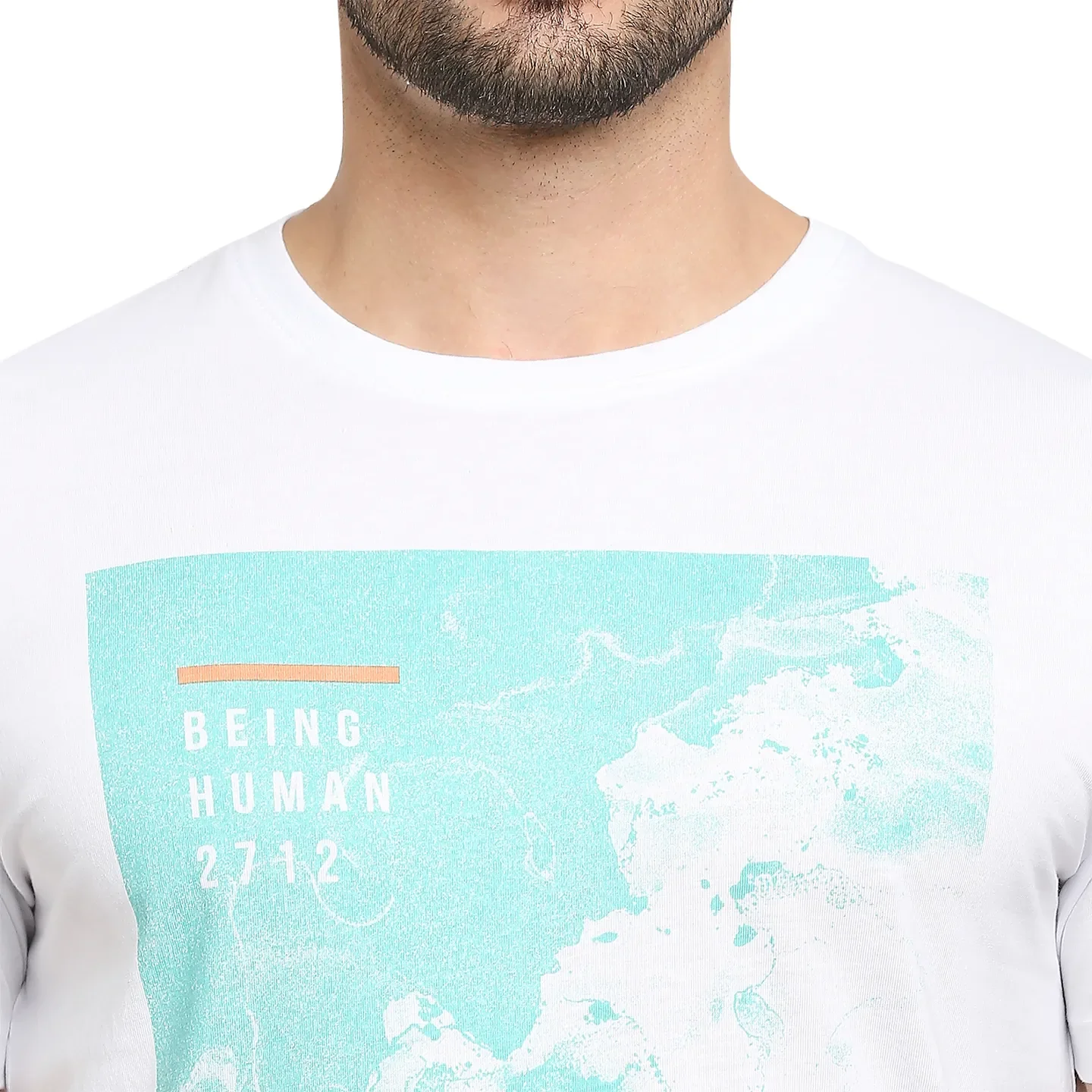 White Regular Fit Men's Short Sleeves T-Shirt by Being Human Clothing - Image 5