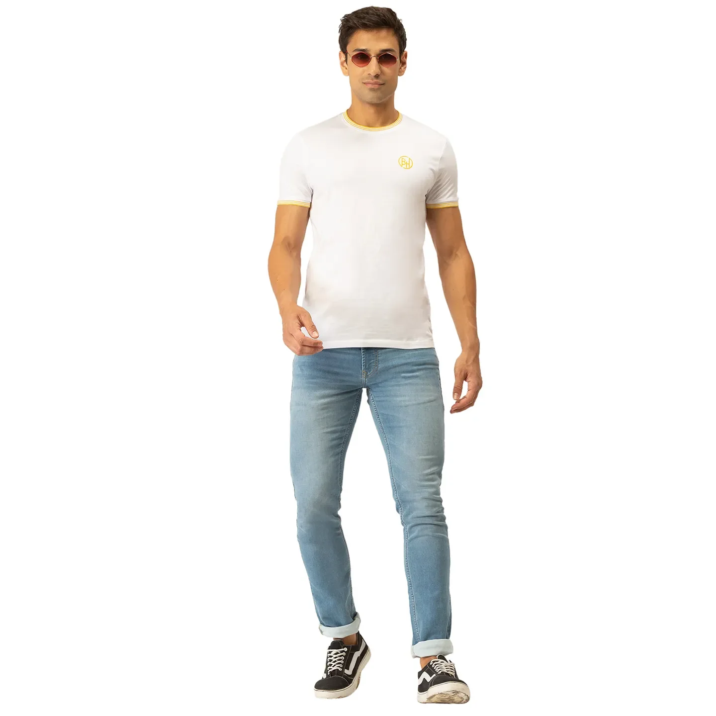 White Regular Fit Men's Short Sleeves T-Shirt by Being Human Clothing - Image 5