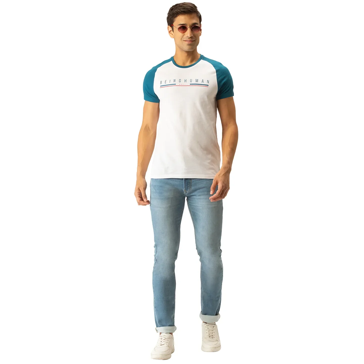 White Regular Fit Men's Short Sleeves T-Shirt by Being Human Clothing - Image 5