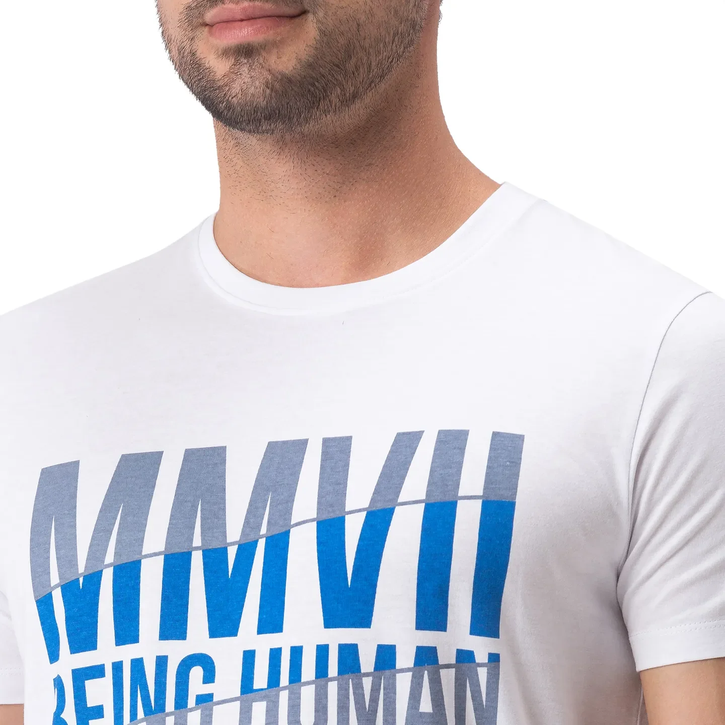 White Regular Fit Men's Short Sleeves T-Shirt by Being Human Clothing - Image 4