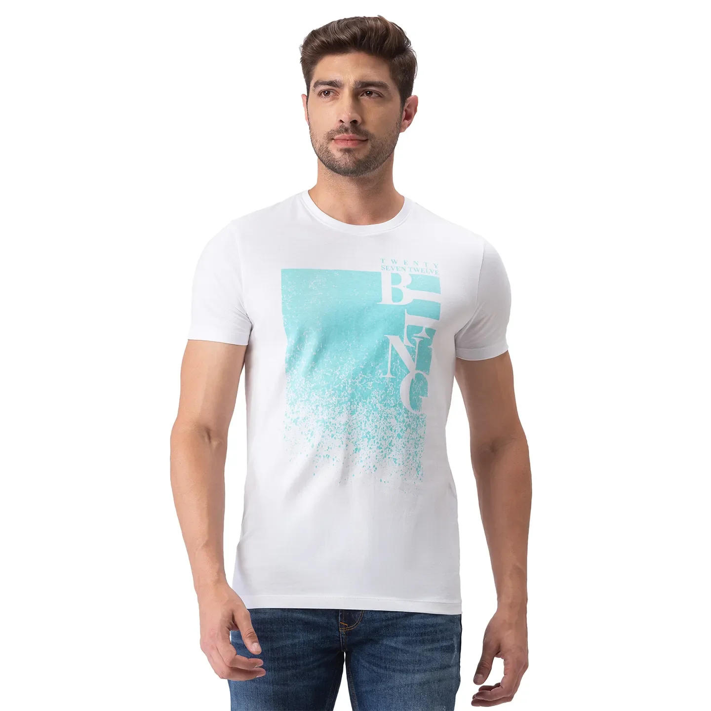 White Regular Fit Men's Short Sleeves T-Shirt by Being Human Clothing