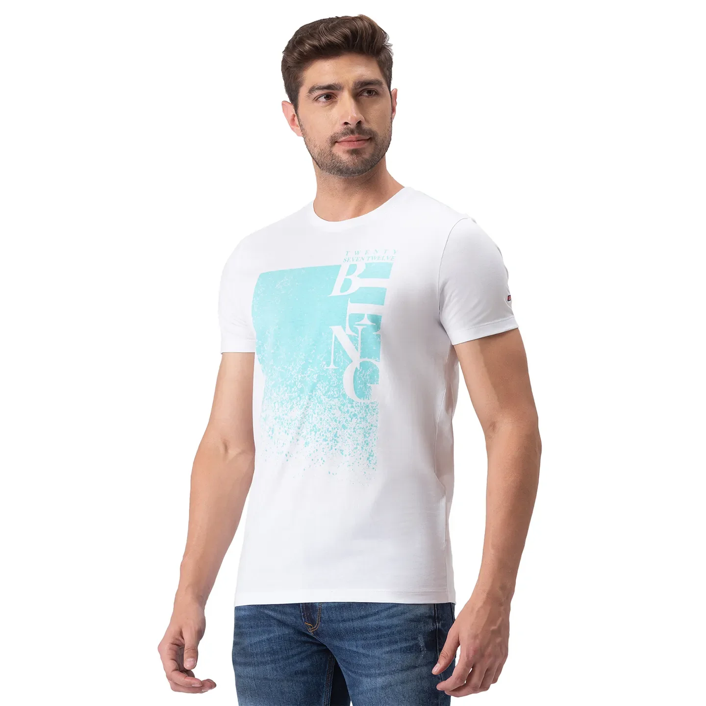 White Regular Fit Men's Short Sleeves T-Shirt by Being Human Clothing - Image 2