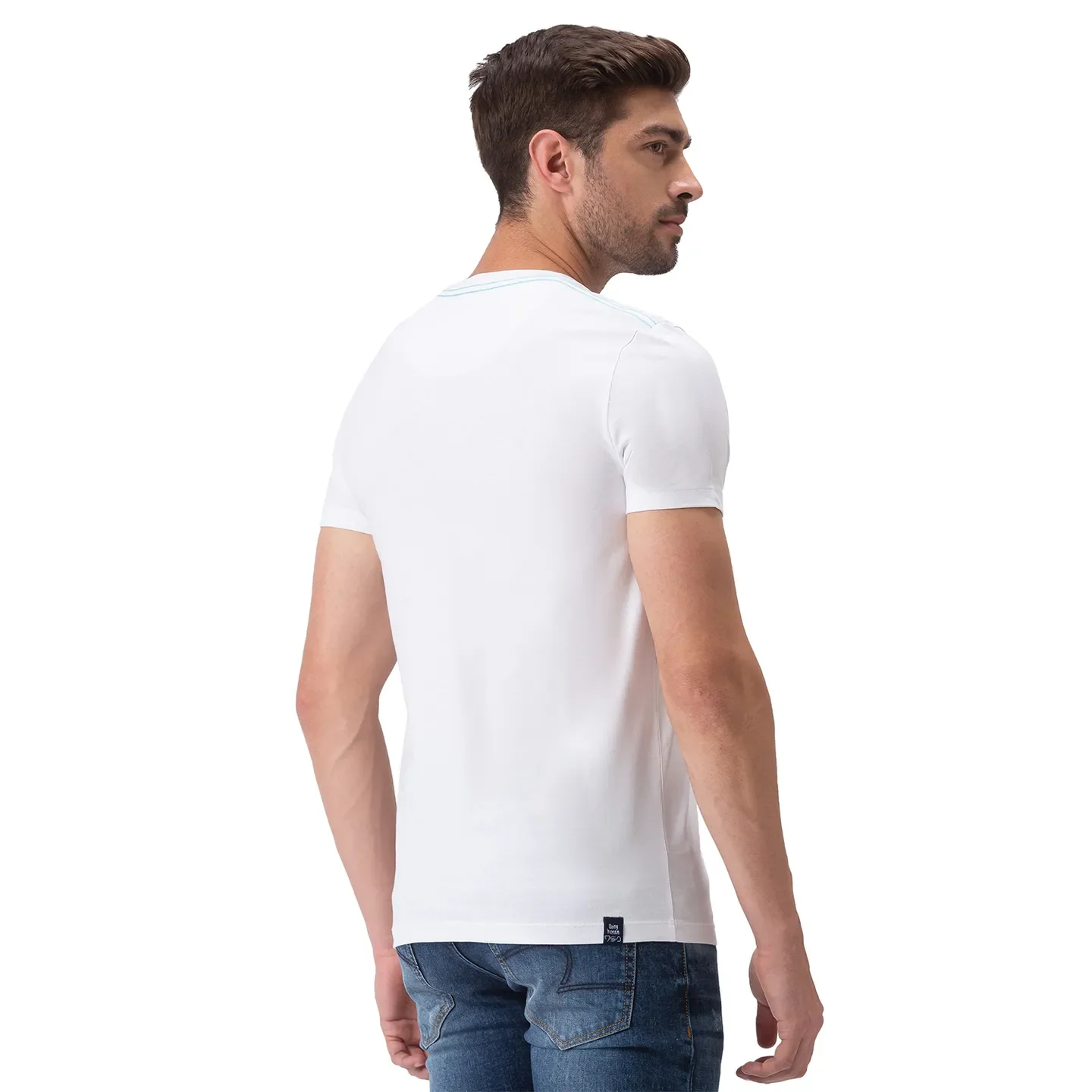 White Regular Fit Men's Short Sleeves T-Shirt by Being Human Clothing - Image 3