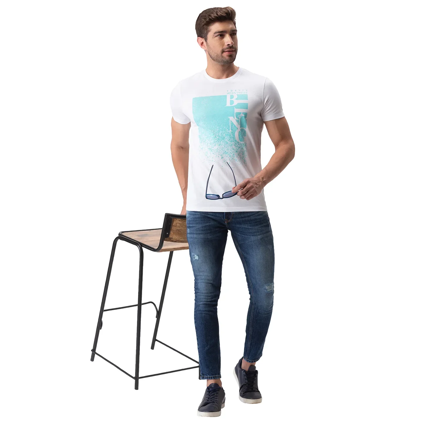 White Regular Fit Men's Short Sleeves T-Shirt by Being Human Clothing - Image 6