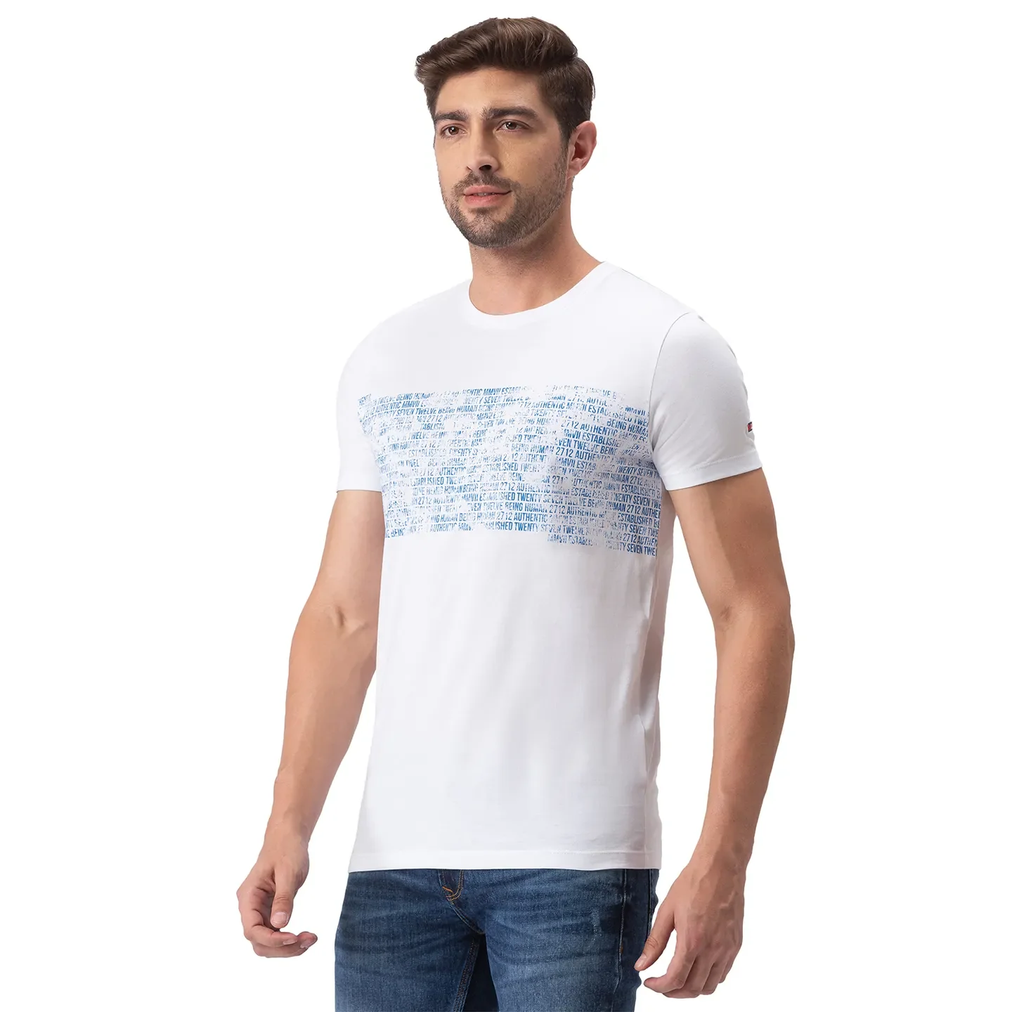 White Regular Fit Men's Short Sleeves T-Shirt by Being Human Clothing - Image 2