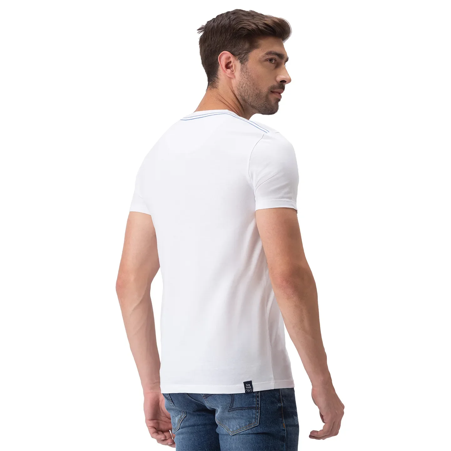 White Regular Fit Men's Short Sleeves T-Shirt by Being Human Clothing - Image 3